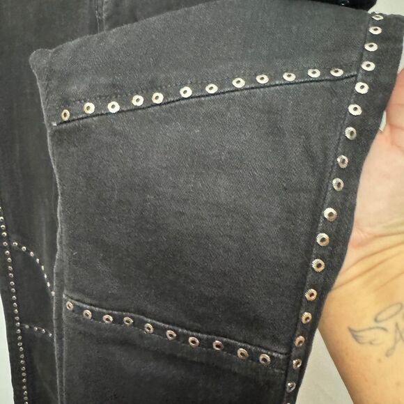 Paige Studded Vintage Black Jeans - Picture 5 of 9
